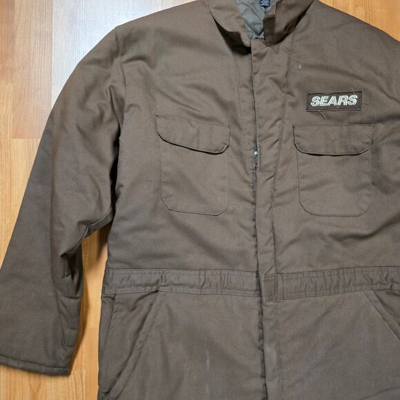 Vintage Zero Zone Insulated Coveralls Green Mens XL Workwear Bibs 90s - Picture 4 of 14